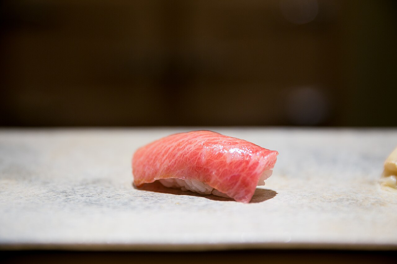 Edomae nigiri at Sushi Saito, a three-Michelin-star sushi restaurant in Tokyo