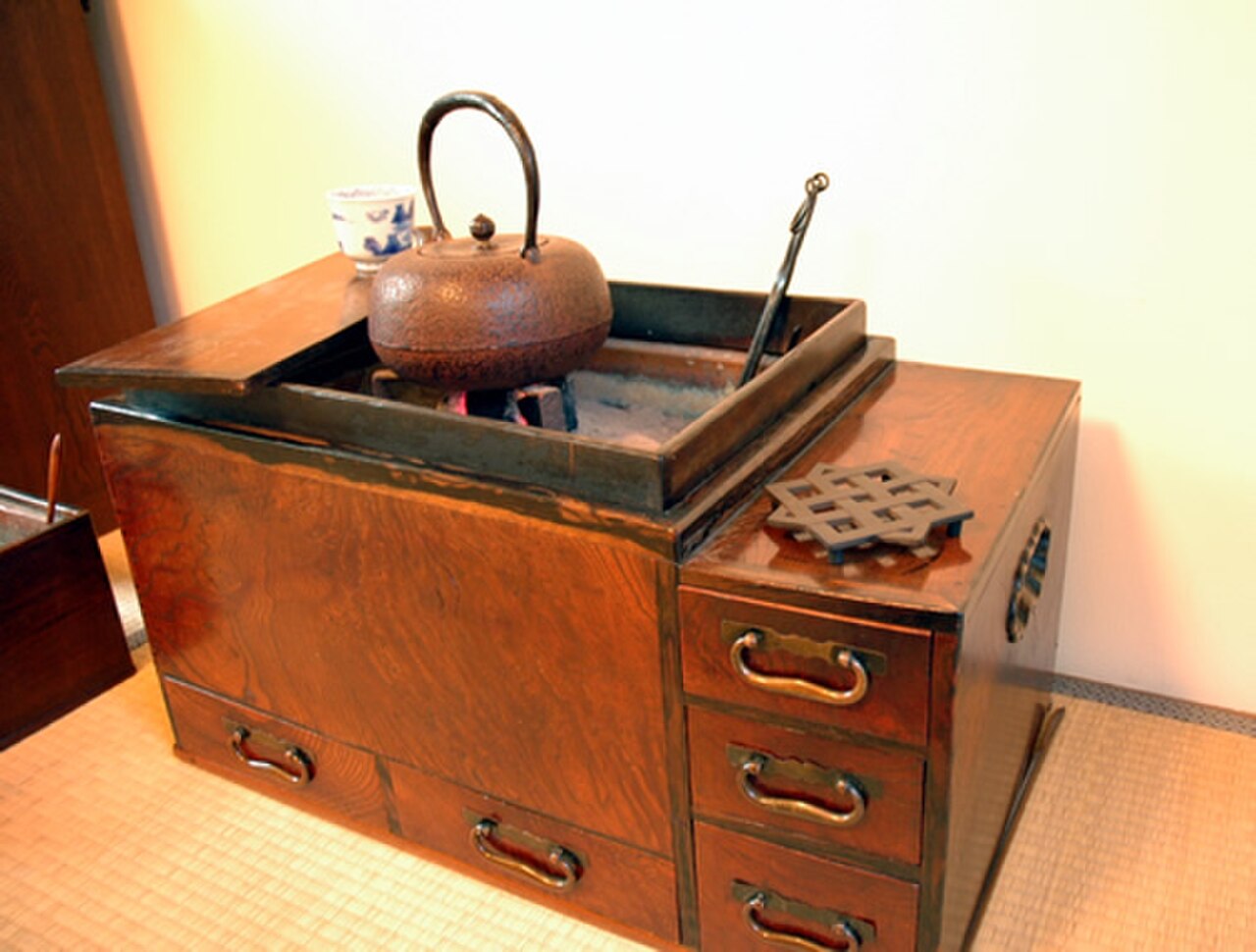 A Meiji-era Japanese hibachi (charcoal brazier) — a heating device, not a grill