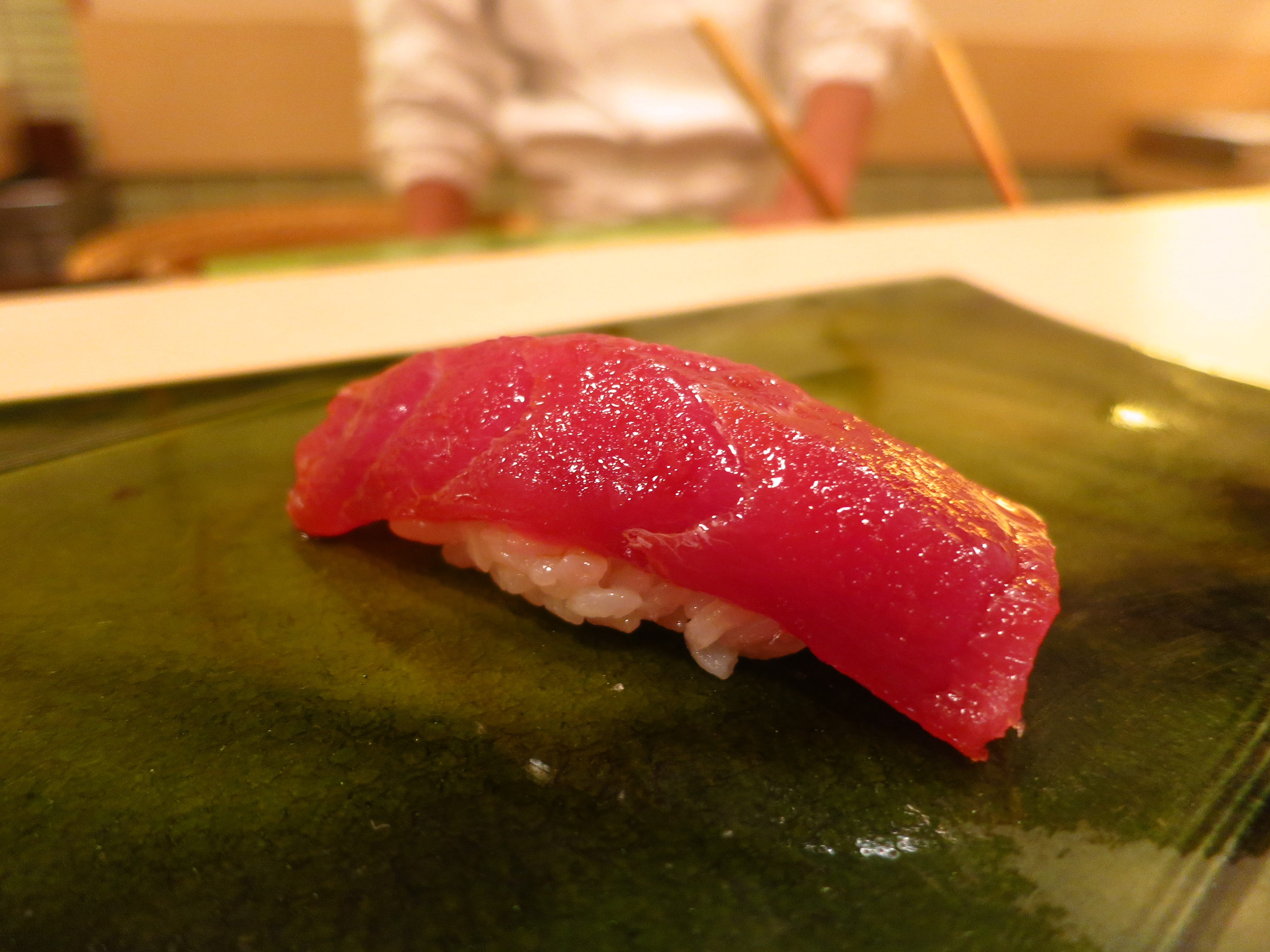 Tuna nigiri sushi at Sukiyabashi Jiro Roppongi, Tokyo